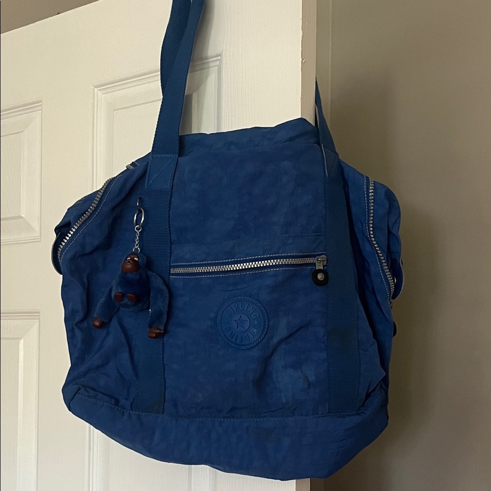 Kipling Navy Blue Duffel Bag with Keychain